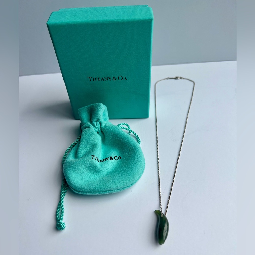 Tiffany & Co Frank Gehry Jade Fish Necklace